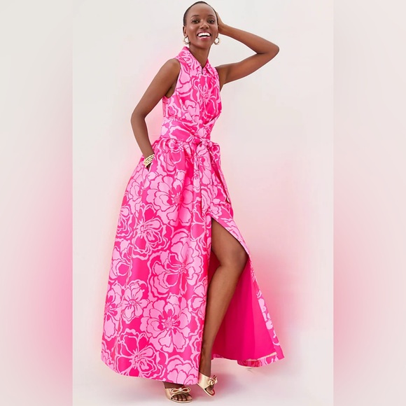 Lilly Pulitzer Dresses & Skirts - Lilly Pulitzer Pink Floral Maxi Dress